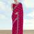 Pink georgette embroidery work saree with unstitched blouse piece