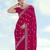 Pink georgette embroidery work saree with unstitched blouse piece