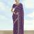 Lavender georgette embroidery work saree with unstitched blouse piece
