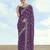 Lavender georgette embroidery work saree with unstitched blouse piece