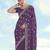 Lavender georgette embroidery work saree with unstitched blouse piece