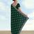 Green georgette embroidery work saree with unstitched blouse piece