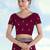 Wine georgette embroidery work saree with unstitched blouse piece