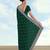 Green georgette embroidery work saree with unstitched blouse piece