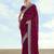 Wine georgette embroidery work saree with unstitched blouse piece