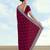 Wine georgette embroidery work saree with unstitched blouse piece
