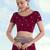 Wine georgette embroidery work saree with unstitched blouse piece