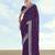 Purple georgette embroidery work saree with unstitched blouse piece