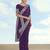 Purple georgette embroidery work saree with unstitched blouse piece
