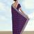 Purple georgette embroidery work saree with unstitched blouse piece