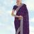 Purple georgette embroidery work saree with unstitched blouse piece