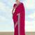 Pink georgette embroidery work saree with unstitched blouse piece