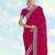 Pink georgette embroidery work saree with unstitched blouse piece