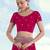 Pink georgette embroidery work saree with unstitched blouse piece