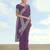 Lavender georgette embroidery work saree with unstitched blouse piece