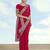 Rani pink georgette embroidery work saree with unstitched blouse piece
