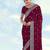 Wine georgette embroidery work saree with unstitched blouse piece