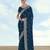 Morpich georgette embroidery work saree with unstitched blouse piece