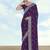 Purple georgette embroidery work saree with unstitched blouse piece