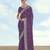 Lavender georgette embroidery work saree with unstitched blouse piece