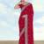 Pink georgette embroidery work saree with unstitched blouse piece