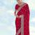 Pink georgette embroidery work saree with unstitched blouse piece