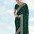 Green georgette embroidery work saree with unstitched blouse piece