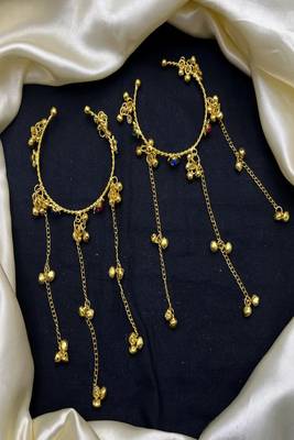 Gold Tone Ghungroo Bracelet | Multicolor Stone Ethnic Jewelry | Traditional Indian Design 2