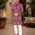Maroon color unique cross pattern white thread embroidery with silver sequence silk men's kurta payjama set