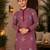 Maroon color unique cross pattern white thread embroidery with silver sequence silk men's kurta payjama set