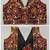 Multicolor embroidered satin v-neck blouse