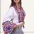 White embroidered rayon round-neck blouse