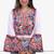 White embroidered rayon round-neck blouse