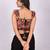 Black embroidered satin sweetheart-neck blouse