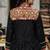 Black embroidered rayon round-neck jacket