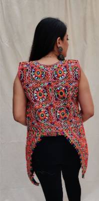 Multicolor embro embroidered cotton v-neck Jacket 2