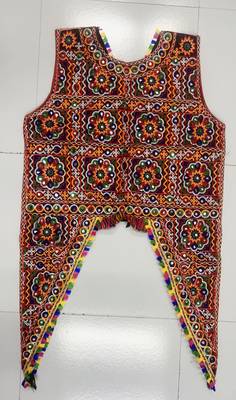 Multicolor embro embroidered cotton v-neck Jacket 4