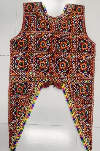 Multicolor embro embroidered cotton v-neck Jacket
