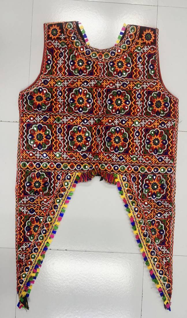 Multicolor embro embroidered cotton v-neck Jacket