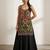 Black embroidered cotton round-neck blouse