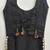 Black embroidered cotton round-neck blouse