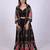 Black embroidered rayon long shrug