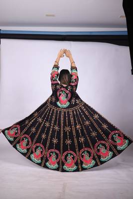 Black embroidered rayon long shrug 2