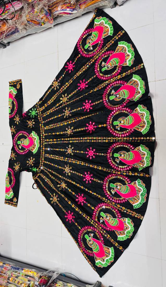 Black embroidered rayon long shrug
