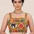Multicolor embroidered cotton square-neck blouse