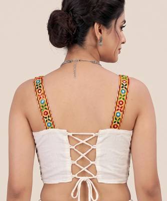 Multicolor embroidered cotton square-neck blouse 2