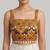 Multicolor embroidered cotton square-neck blouse