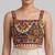 Multicolor embroidered cotton square-neck blouse
