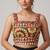 Multicolor embroidered cotton square-neck blouse