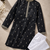 Black color all over silver jari with embroidery buti matka silk men's kurta payjama set